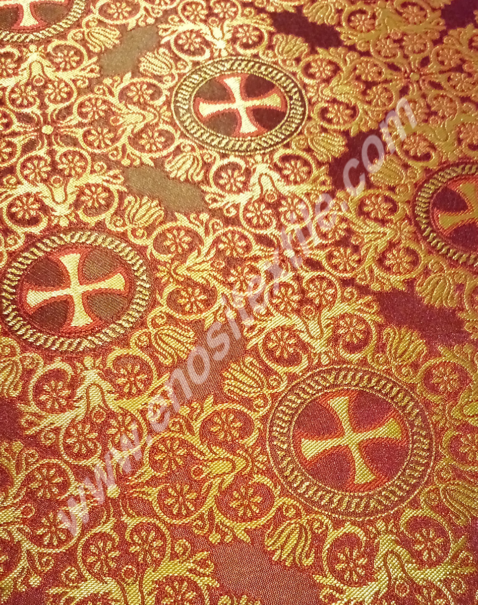 KL-031 Claret Red-Gold Brocade Fabrics